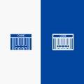 Bar, Barcode, Code, Shopping Line and Glyph Solid icon Blue banner Royalty Free Stock Photo