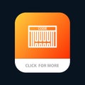 Bar, Barcode, Code, Shopping Mobile App Button. Android and IOS Line Version