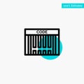 Bar, Barcode, Code, Shopping turquoise highlight circle point Vector icon