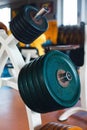 Bar-bells in the gym Royalty Free Stock Photo