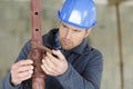 bar bender fixing steel reinforcement Royalty Free Stock Photo