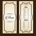 Vintage Frames Restaurant Bar Food Drinks cafe Menu brown background Vector illustrtor 13 Royalty Free Stock Photo