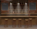 Bar Cafe Beer Cafeteria Counter Desk Interior Vector Royalty Free Stock Photo