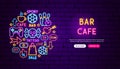Bar Cafe Neon Banner Design Royalty Free Stock Photo