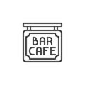 Bar cafe signboard line icon