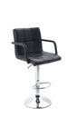 bar chair isolated on the white background. black leather bar stool Royalty Free Stock Photo