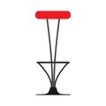 Bar chair style decoration symbol element vector icon. Restaurant high stool interior furniture room illustration Royalty Free Stock Photo