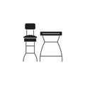 Bar chairs black vector concept icon. Bar chairs flat illustration, sign Royalty Free Stock Photo