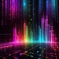 Bar chart accounting financial spreadsheet data, online representation, cyberspace data representation