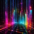 Bar chart accounting financial spreadsheet data, online representation, cyberspace data representation