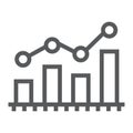 Bar chart analytics line icon, business and finance, graph sign, vector graphics, a linear pattern on a white background Royalty Free Stock Photo