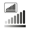 Bar chart bar graph symbol. Rounded rectangle chart concept. Vector illustration. EPS 10. Royalty Free Stock Photo