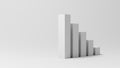 Bar chart. Decreasing. Bar graph. Isolated. White color.