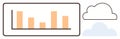 Data visualization with bar chart alongside cloud graphics for analytics and storage concept Royalty Free Stock Photo