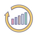 Bar chart flat vector icon which can easily modify or edit Royalty Free Stock Photo