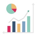 Bar Chart Glyph Style vector icon which can easily modify or edit