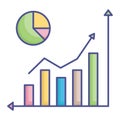 Bar Chart  Glyph Style vector icon which can easily modify or edit Royalty Free Stock Photo
