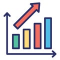 Bar chart  Glyph Style vector icon which can easily modify or edit Royalty Free Stock Photo
