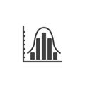 Bar chart histogram vector icon