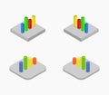 Bar chart icon illustrated in vector on white background