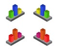 Bar chart icon illustrated in vector on white background