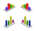 Bar chart icon illustrated in vector on white background