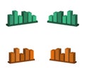 Bar chart icon illustrated in vector on white background