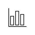 Bar Chart Icon Thin line art isolated Royalty Free Stock Photo