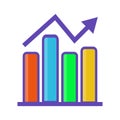 Bar chart icons for business sales, investment quotes, etc. Vectors.