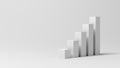 Bar chart. Increasing. Bar graph. Isolated. White color.