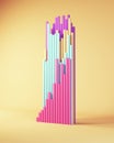 Bar Chart Infographic Vertical Slice Graph Pink Blue Beige Colourful Palette Marketing Management Success