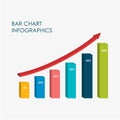 Bar Chart Infographics Elements 3D Vector Flat Design, Full Color