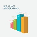 Bar Chart Infographics Elements 3D Vector Flat Design, Sign, Icon Full Color Royalty Free Stock Photo