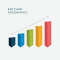 Bar Chart Infographics Elements 3D Vector Flat Design, Sign, Icon Full Color Royalty Free Stock Photo