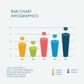 Bar Chart Infographics Elements 3D Vector Flat Design, Sign, Icon Full Color Royalty Free Stock Photo