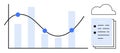 Data Analytics with Chart Trends and Cloud-Document Integration Royalty Free Stock Photo