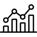 Bar chart and line graph icon representing data trends Royalty Free Stock Photo