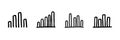 Bar Chart Line Icon Set In Doodle Style. Data Visualization, Analytics, And Statistical Representation Outline Sketch Royalty Free Stock Photo