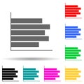 bar chart multi color style icon. Simple thin line, outline  of web icons for ui and ux, website or mobile application Royalty Free Stock Photo
