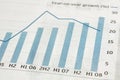 Bar chart on newspaper Royalty Free Stock Photo