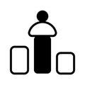 Bar chart with people icons, representing performance measurement