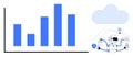 AI Robot Analyzing Data with Bar Chart and Cloud Integration Royalty Free Stock Photo