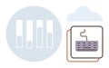 Data Processing and Cloud Analytics with Keyboard and Bar Charts Royalty Free Stock Photo