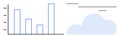 Bar Chart and Cloud Illustration Representing Data Analytics and Cloud Computing Royalty Free Stock Photo