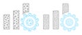 Bar Chart Settings Icons - Vector Triangular Mesh Royalty Free Stock Photo