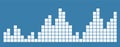 Bar chart steps diagram. Data graph chart steps, squares, vector