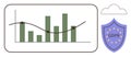 Data Analytics Chart with GDPR Shield and Cloud for Compliance and Security Visualization Royalty Free Stock Photo