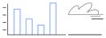 Bar Chart Visualization with Minimalist Line Art and Cloud Element Royalty Free Stock Photo