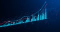 Bar chart visualizing data trends against a dark blue background. Light blue bars