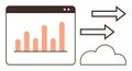 Data Transfer Visualized with Bar Chart and Cloud Representation Royalty Free Stock Photo